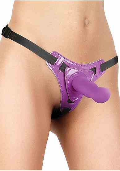 Strap-On Z Uprzężą Ouch Delight 15Cm Fioletowy