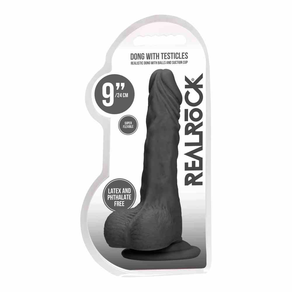 Dildo Z Jądrami 23 Cm Czarne