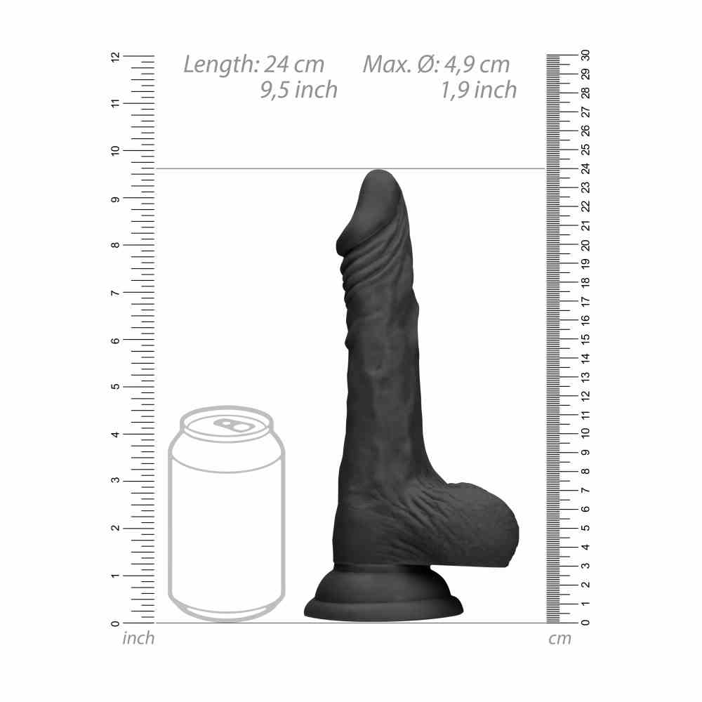 Dildo Z Jądrami 23 Cm Czarne