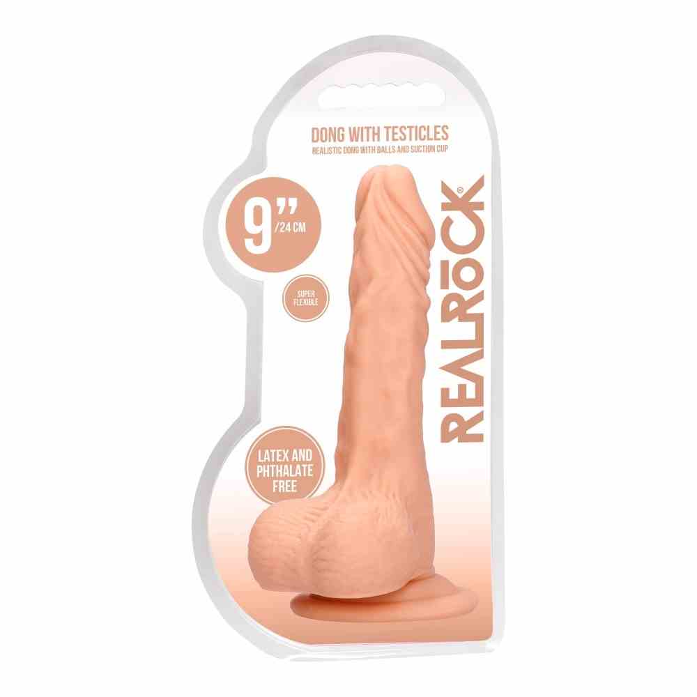 Dildo Z Jądrami 23 Cm Kremowe