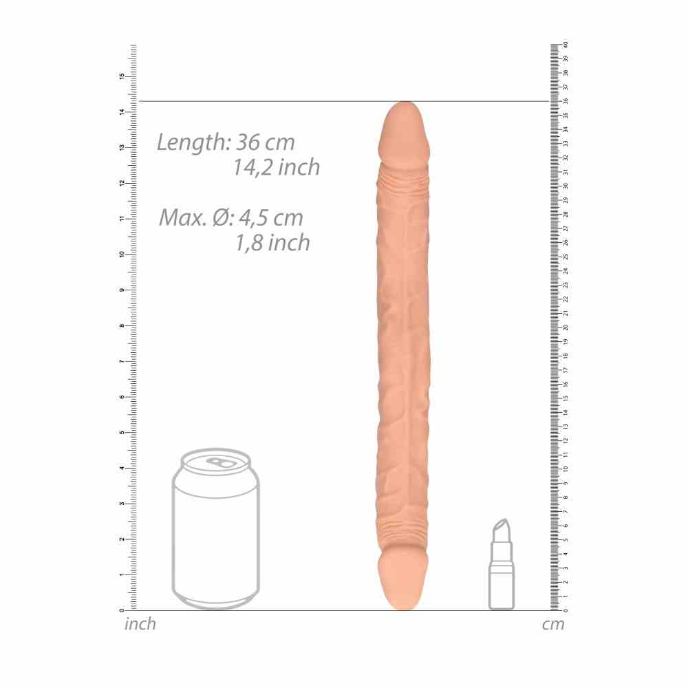 Dildo Dwustronne 36 Cm Kremowe