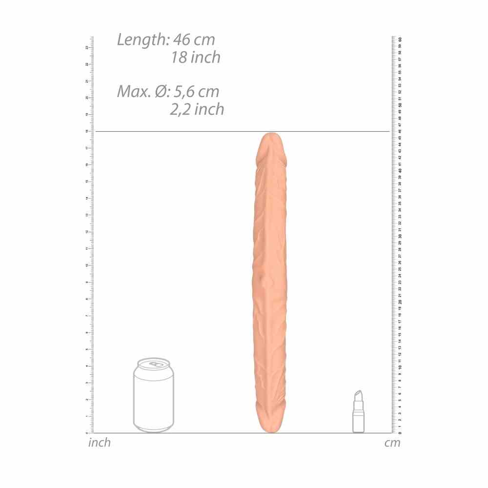 Dildo Dwustronne 46 Cm Kremowe