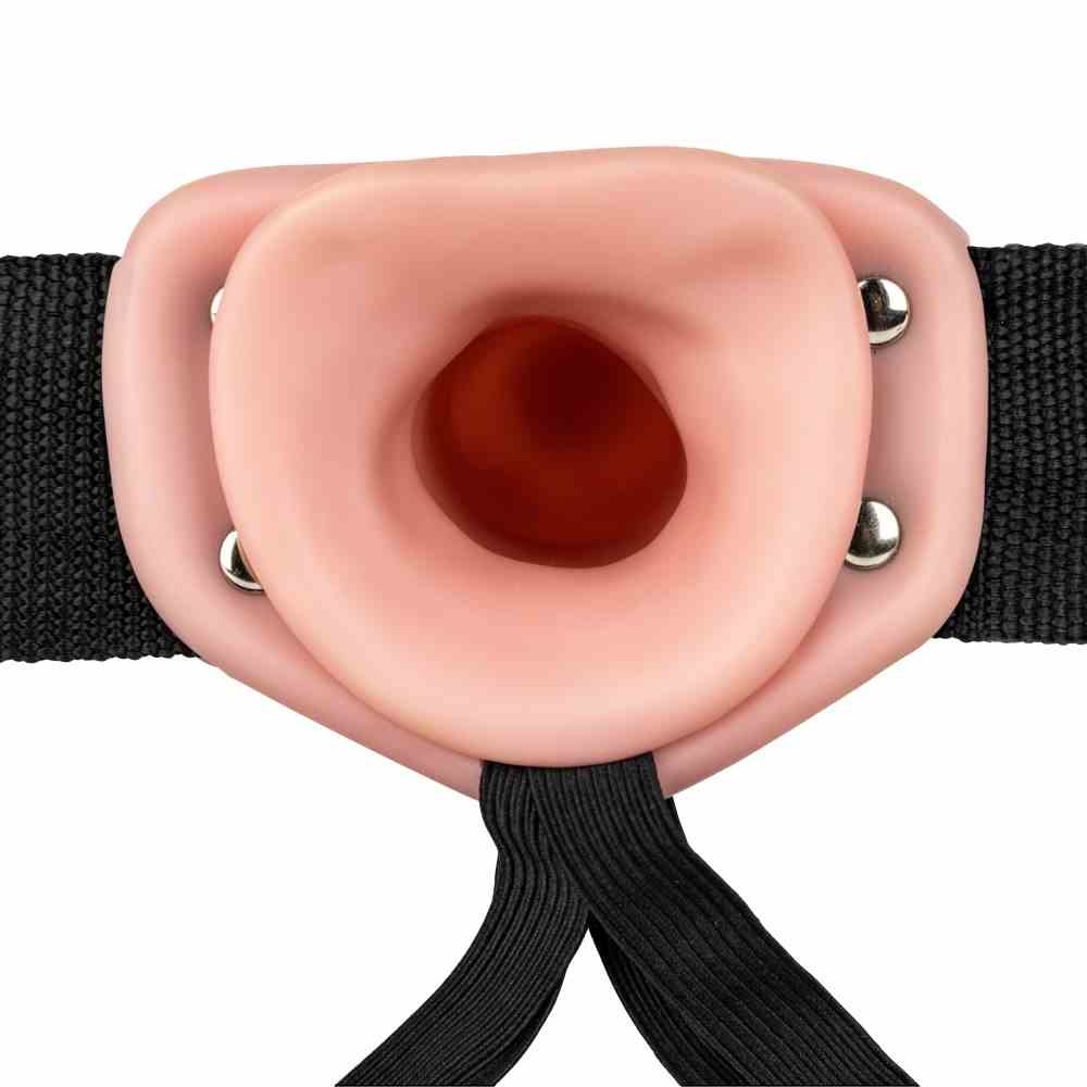 Dildo Strap-On Puste Wibrujące 24 Cm Kremowy