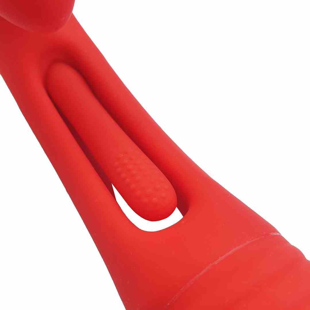 Wibrator Królik Z Języczkiem 3W1 Czerwony